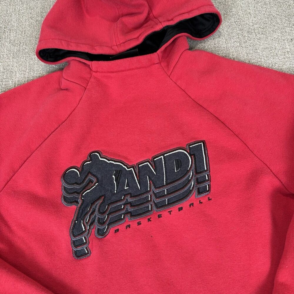 Vintage Y2K And1 Graphic Embroidered Street Wear Small Sweatshirt Hooded